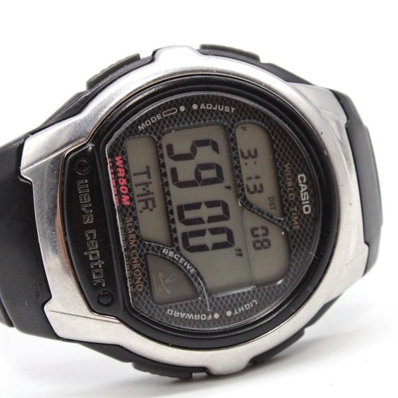 Vintage Casio Wave Receptor Digital Watch Mens World Time Digital Quartz - Picture 6 of 8